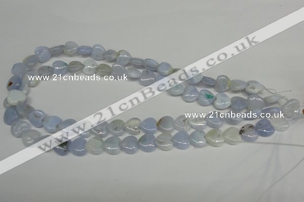 CBC34 15.5 inches 12*12mm heart blue chalcedony beads wholesale