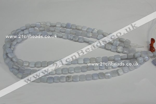 CBC36 15.5 inches 8*8mm square blue chalcedony beads wholesale