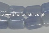 CBC40 15.5 inches 13*18mm rectangle blue chalcedony beads wholesale