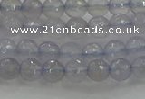 CBC435 15.5 inches 6mm faceted round purple chalcedony beads