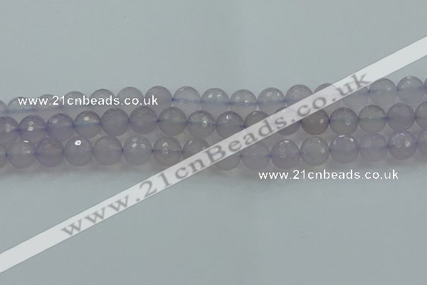 CBC438 15.5 inches 12mm faceted round purple chalcedony beads