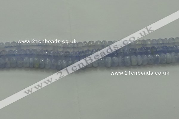 CBC446 15.5 inches 5*8mm faceted rondelle blue chalcedony beads