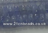 CBC447 15.5 inches 6*10mm faceted rondelle blue chalcedony beads