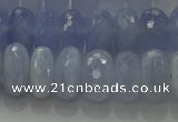 CBC448 15.5 inches 7*12mm faceted rondelle blue chalcedony beads