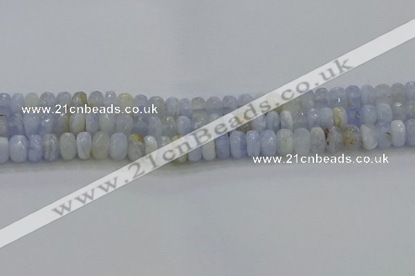 CBC465 15.5 inches 5*8mm faceted rondelle blue chalcedony beads