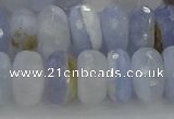 CBC467 15.5 inches 7*12mm faceted rondelle blue chalcedony beads