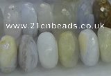 CBC468 15.5 inches 8*14mm faceted rondelle blue chalcedony beads