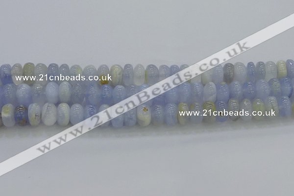 CBC472 15.5 inches 6*10mm rondelle blue chalcedony beads