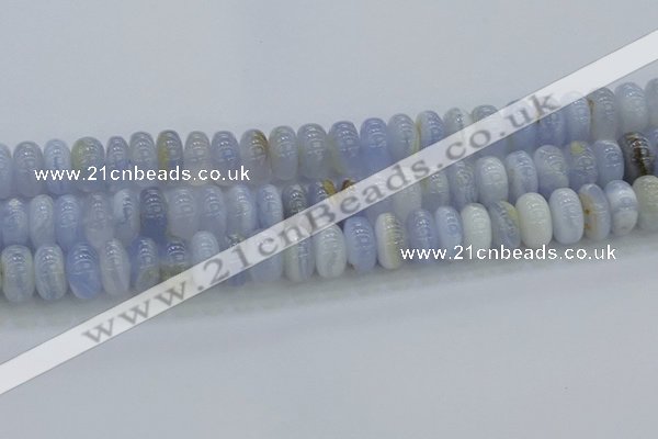 CBC473 15.5 inches 7*12mm rondelle blue chalcedony beads