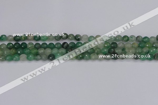 CBC700 15.5 inches 4mm faceted round African green chalcedony beads