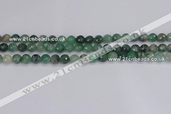 CBC701 15.5 inches 6mm faceted round African green chalcedony beads