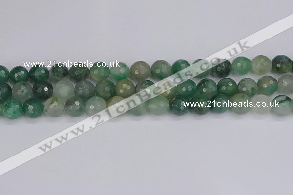 CBC702 15.5 inches 8mm faceted round African green chalcedony beads