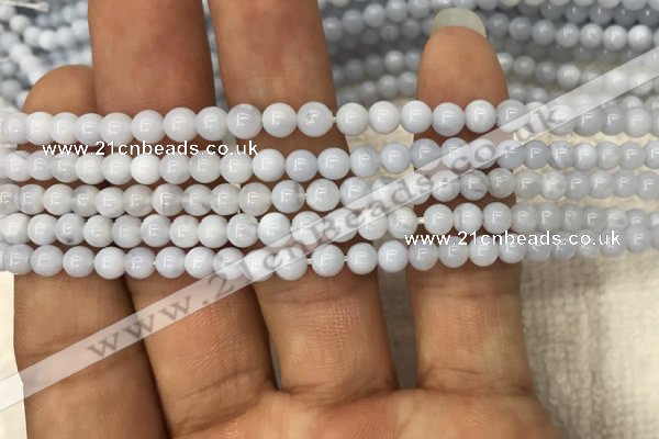 CBC710 15.5 inches 4mm round blue chalcedony beads wholesale