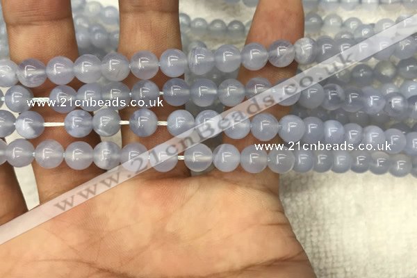 CBC719 15.5 inches 6mm round blue chalcedony gemstone beads
