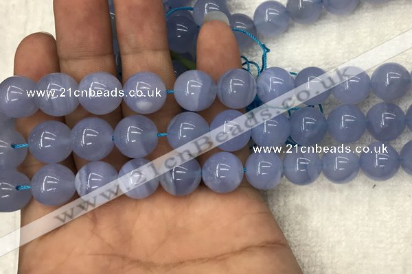 CBC723 15.5 inches 12mm round blue chalcedony gemstone beads