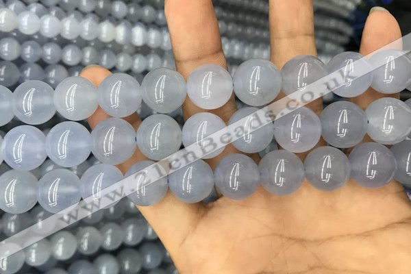 CBC735 15.5 inches 14mm round blue chalcedony beads wholesale