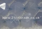 CBC742 15.5 inches 10mm faceted nuggets blue chalcedony beads