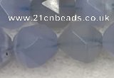 CBC743 15.5 inches 12mm faceted nuggets blue chalcedony beads