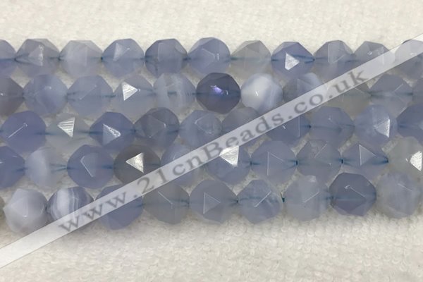 CBC744 15.5 inches 14mm faceted nuggets blue chalcedony beads