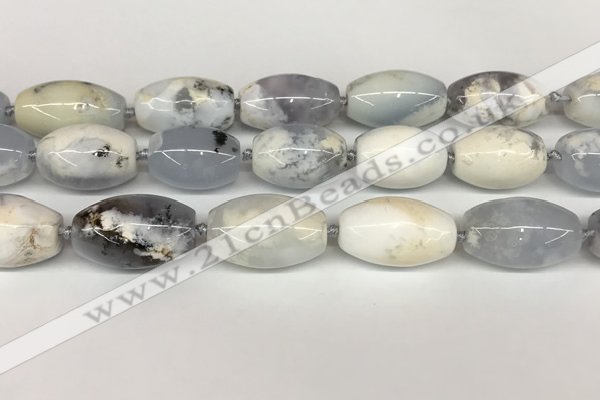 CBC782 15.5 inches 18*30mm rice blue chalcedony beads