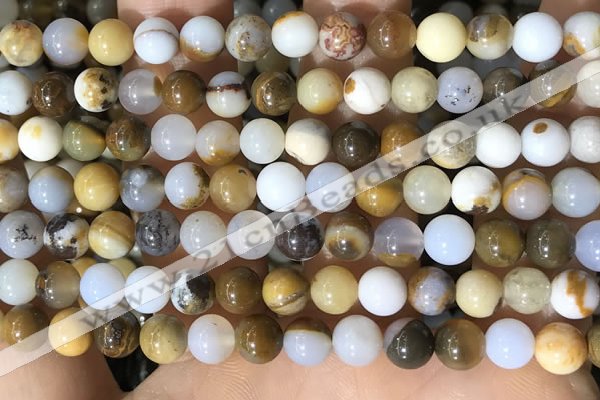 CBC801 15.5 inches 6mm round natural polka dot chalcedony beads