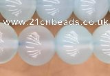 CBC810 15.5 inches 8mm round blue chalcedony gemstone beads