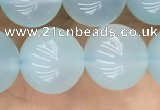 CBC814 15.5 inches 10mm round blue chalcedony gemstone beads