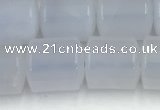 CBC822 15.5 inches 10*11mm tube blue chalcedony gemstone beads