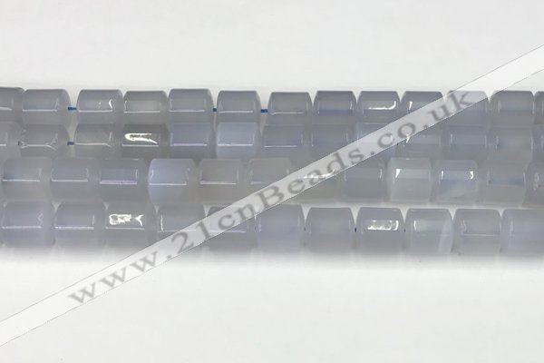 CBC825 15.5 inches 10*11mm tube blue chalcedony gemstone beads