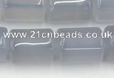 CBC828 15.5 inches 10*14mm tube blue chalcedony gemstone beads