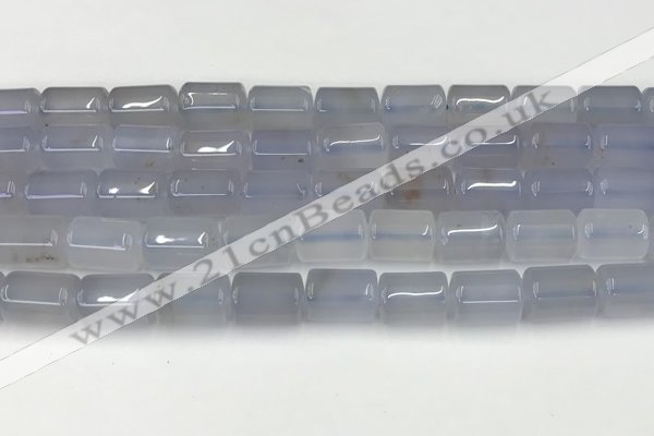 CBC828 15.5 inches 10*14mm tube blue chalcedony gemstone beads