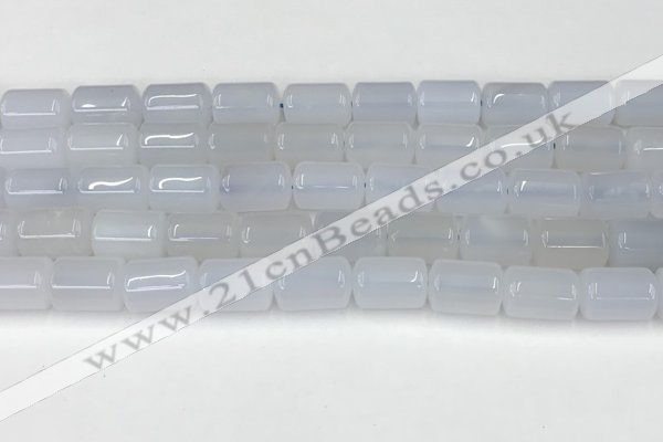 CBC829 15.5 inches 10*14mm tube blue chalcedony gemstone beads