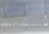 CBC830 15.5 inches 10*14mm tube blue chalcedony gemstone beads