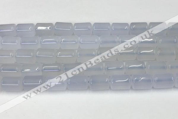 CBC831 15.5 inches 10*14mm tube blue chalcedony gemstone beads