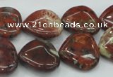 CBD01 15.5 inches 20*20mm heart brecciated jasper gemstone beads