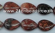 CBD02 15.5 inches 13*18mm flat teardrop brecciated jasper gemstone beads