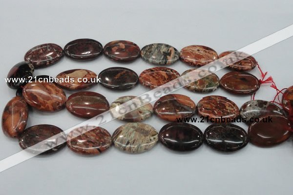 CBD04 15.5 inches 22*30mm oval brecciated jasper gemstone beads