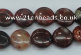 CBD05 15.5 inches 15mm flat round brecciated jasper gemstone beads