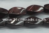 CBD12 15.5 inches 10*20mm twisted rice brecciated jasper gemstone beads