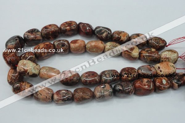 CBD14 15.5 inches 14*22mm nugget brecciated jasper gemstone beads