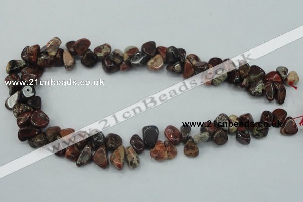 CBD16 15.5 inches 8*12mm chip brecciated jasper gemstone beads