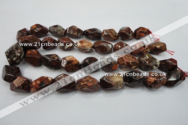 CBD28 15.5 inches 15*24mm faceted nuggets brecciated jasper gemstone beads