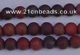 CBD361 15.5 inches 6mm round matte poppy jasper beads wholesale