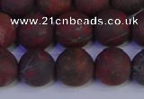 CBD364 15.5 inches 12mm round matte poppy jasper beads wholesale