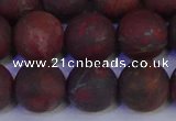 CBD365 15.5 inches 14mm round matte poppy jasper beads wholesale