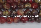 CBD369 15.5 inches 6mm faceted round brecciated jasper beads