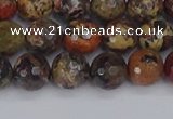 CBD370 15.5 inches 8mm faceted round brecciated jasper beads