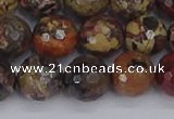 CBD371 15.5 inches 10mm faceted round brecciated jasper beads