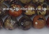 CBD372 15.5 inches 12mm faceted round brecciated jasper beads