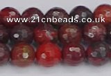 CBD377 15.5 inches 8mm faceted round poppy jasper beads